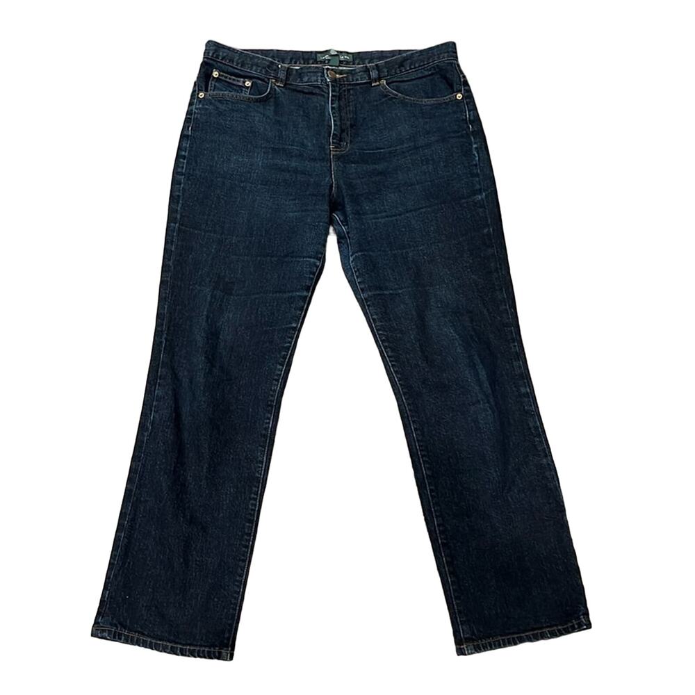 Lauren Ralph Lauren Women's High Rise Boyfriend Jean Dark Wash Size 14